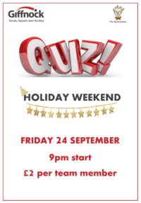 Quiz holiday weekend